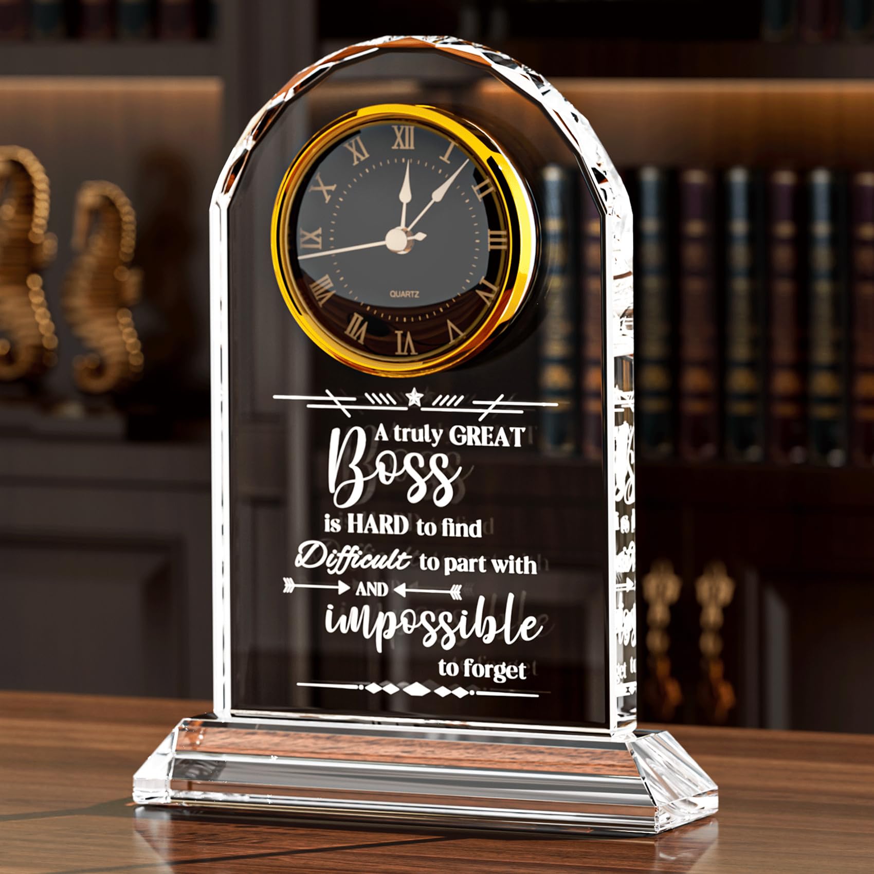 Crystal Mentor Desk Clock