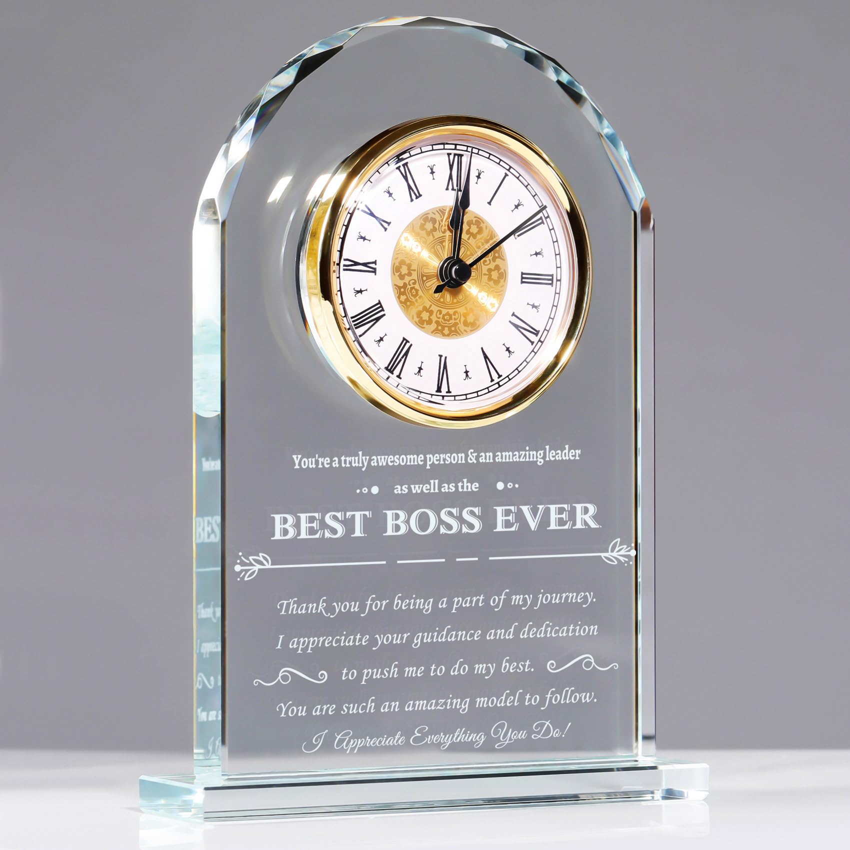 Glass Table Clock for Boss
