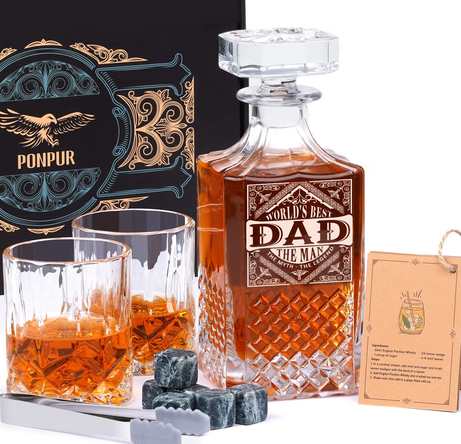Whiskey Decanter Glass Set