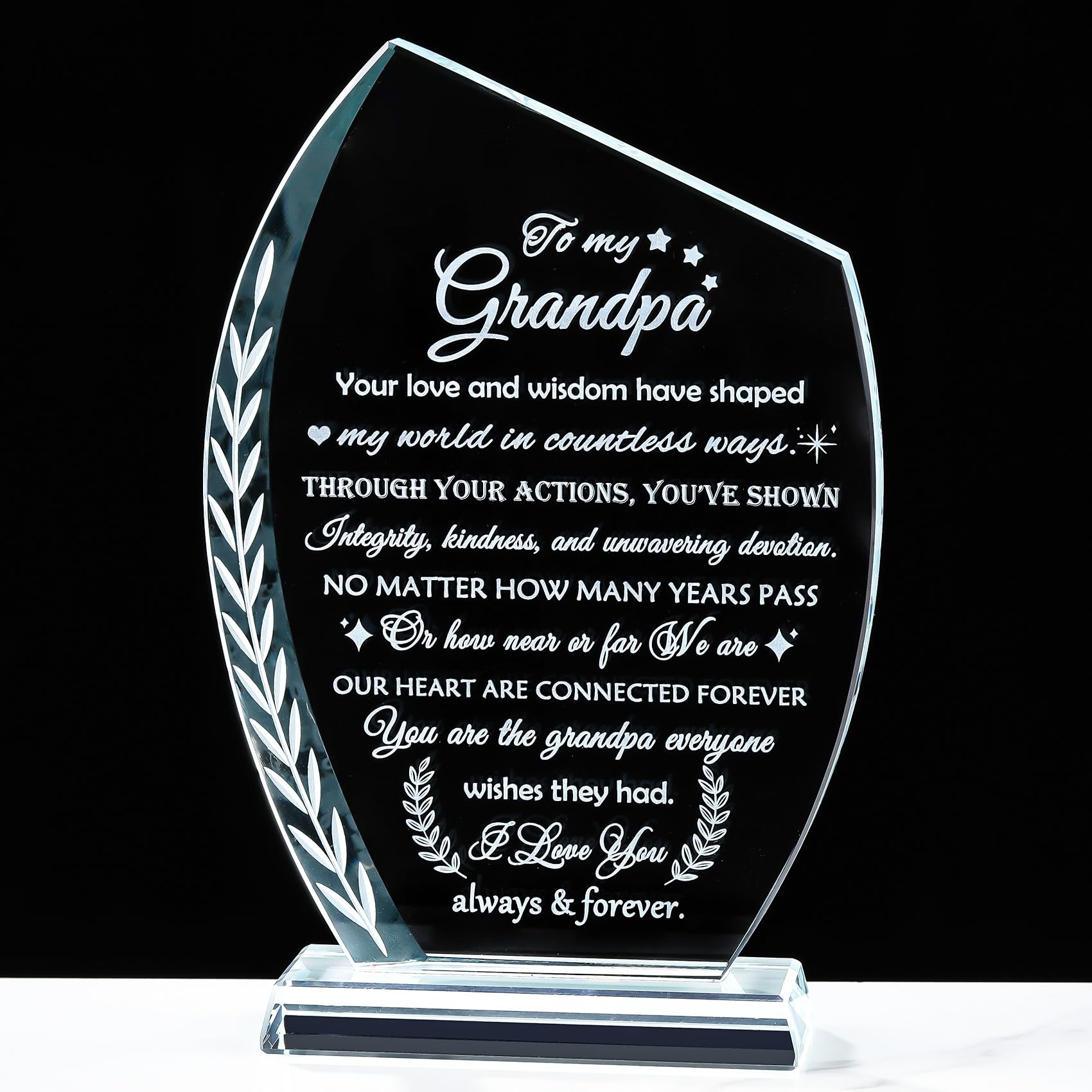 Best Grandpa Ever Glass Plaque