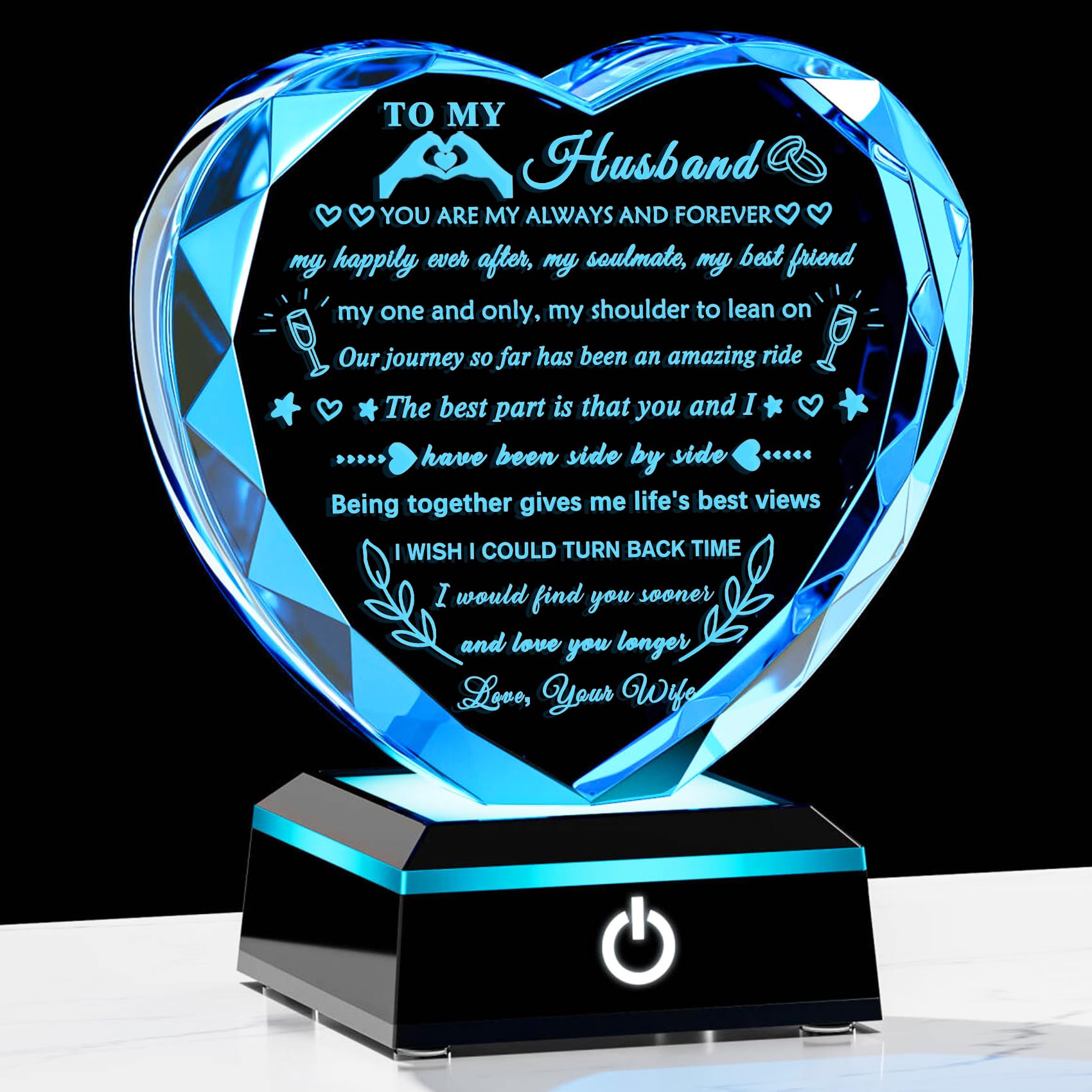 Husband Crystal Heart