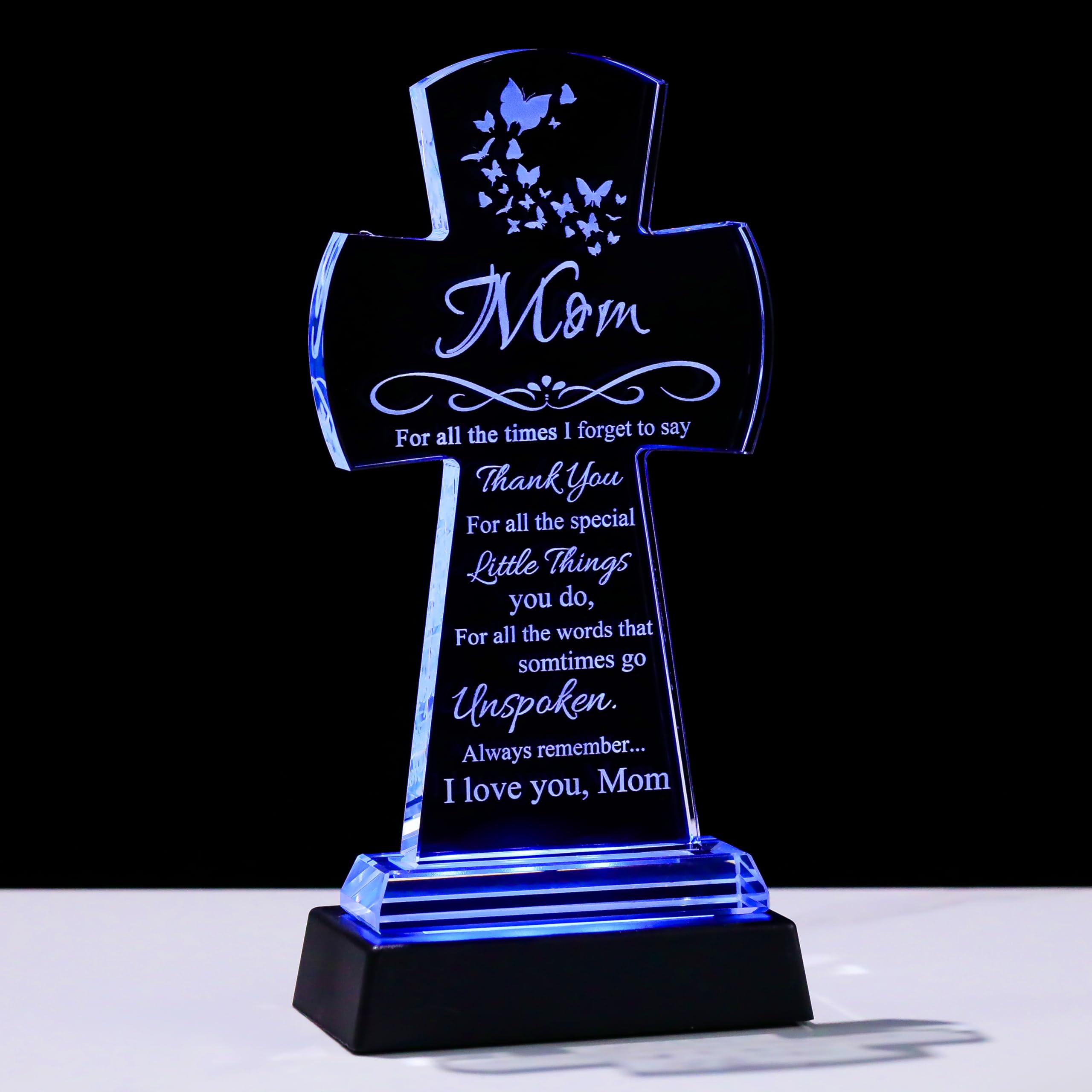 Crystal Cross with LED Light