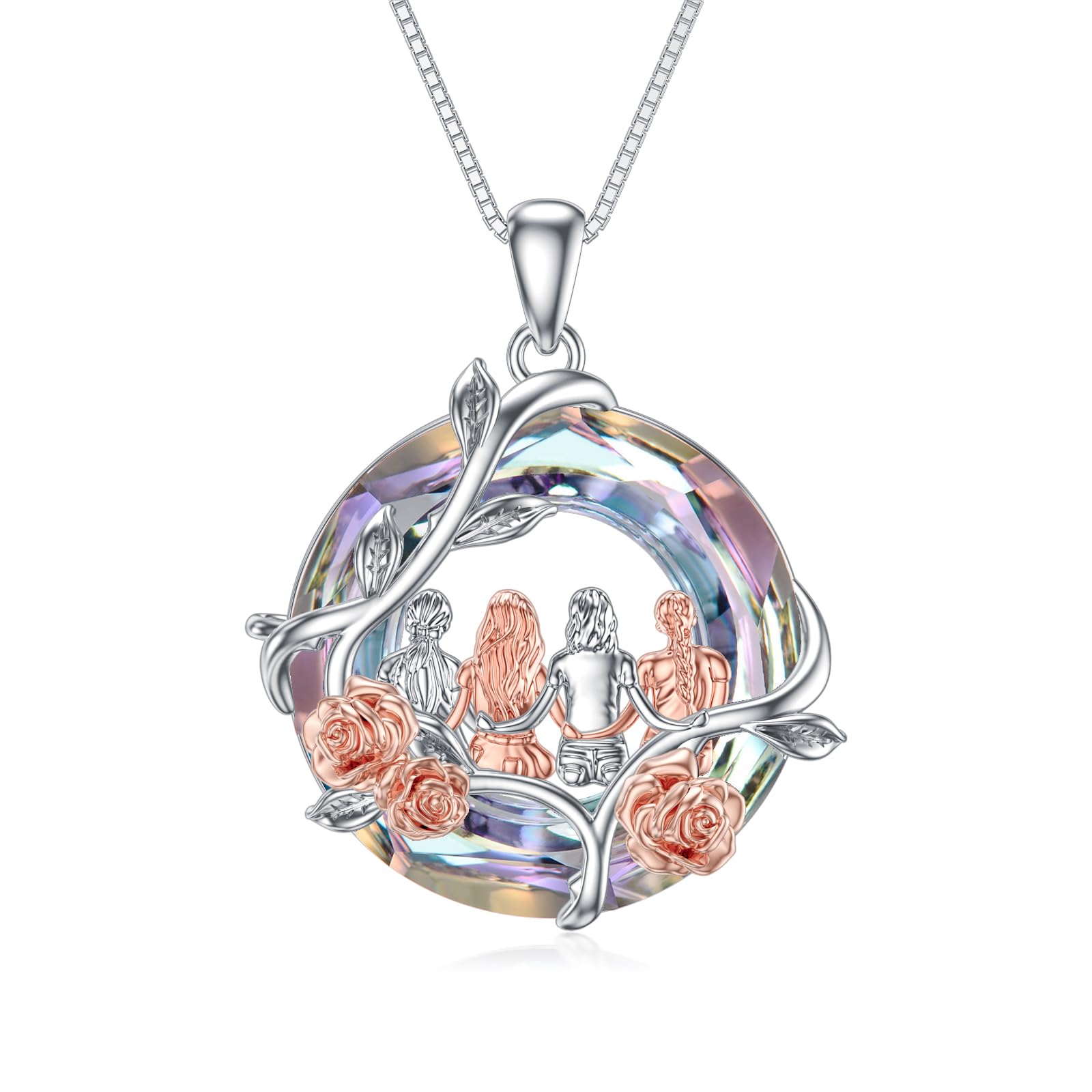 Sterling Silver Rose Necklace