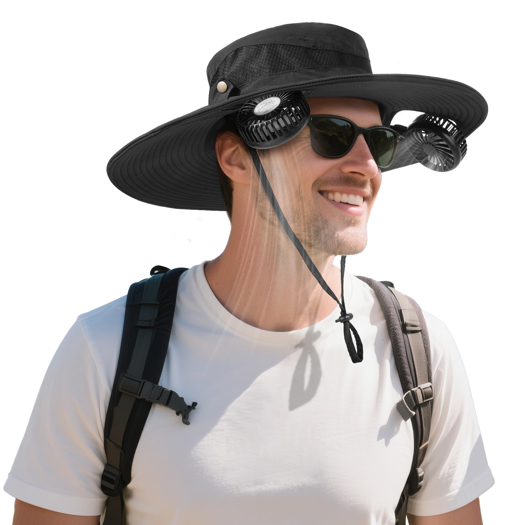 Bucket Hat with Built-in Fan