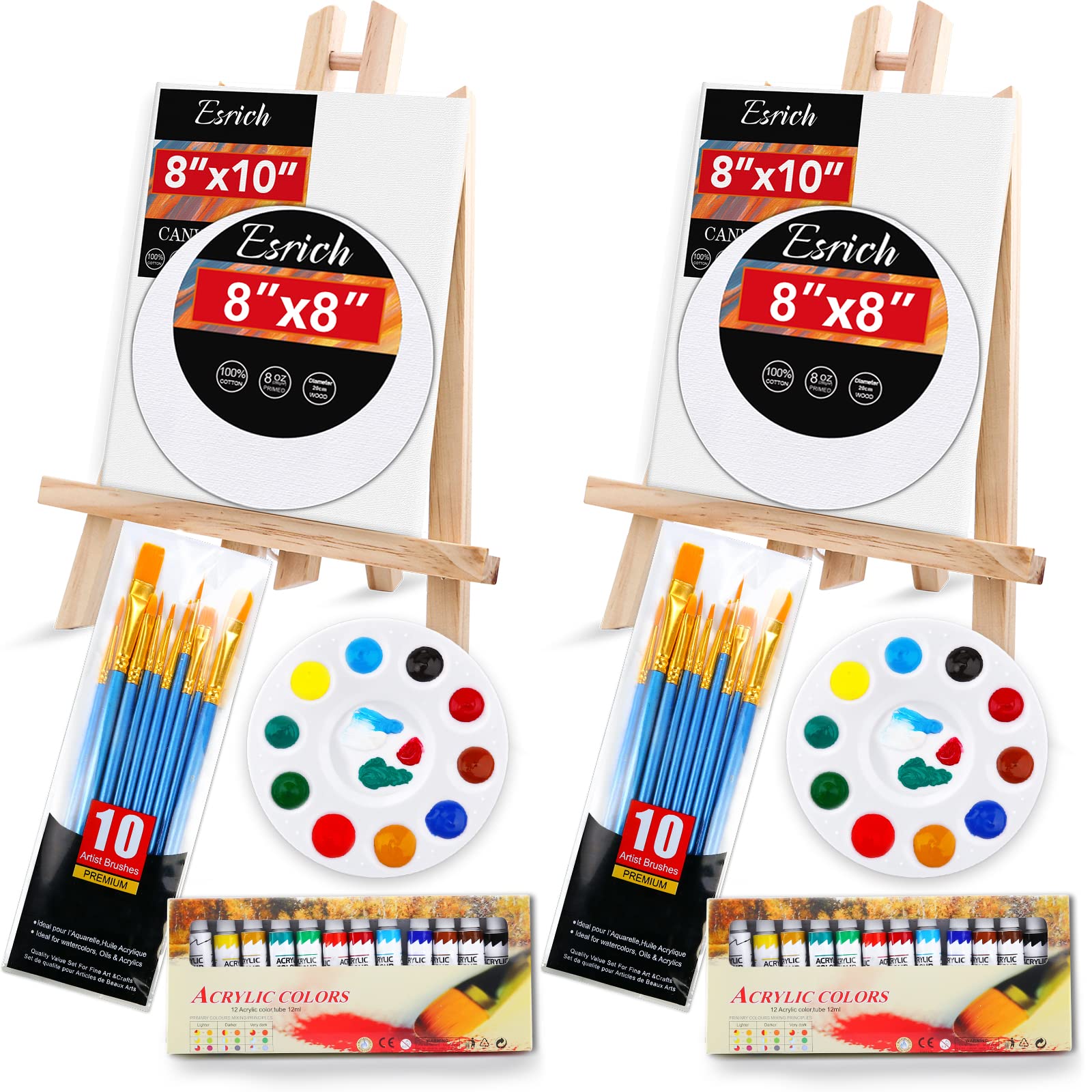 52pc Acrylic Paint Canvas Set