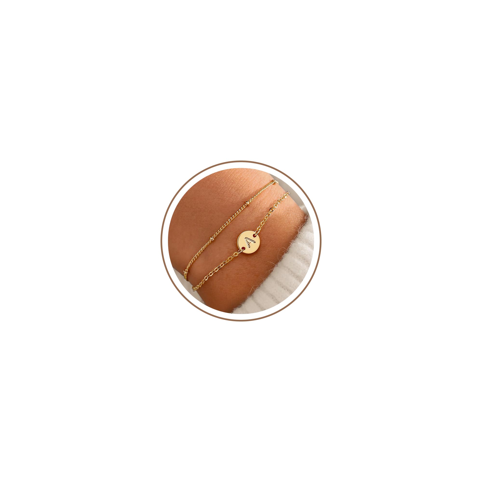 Gold Initial Monogram Bracelet