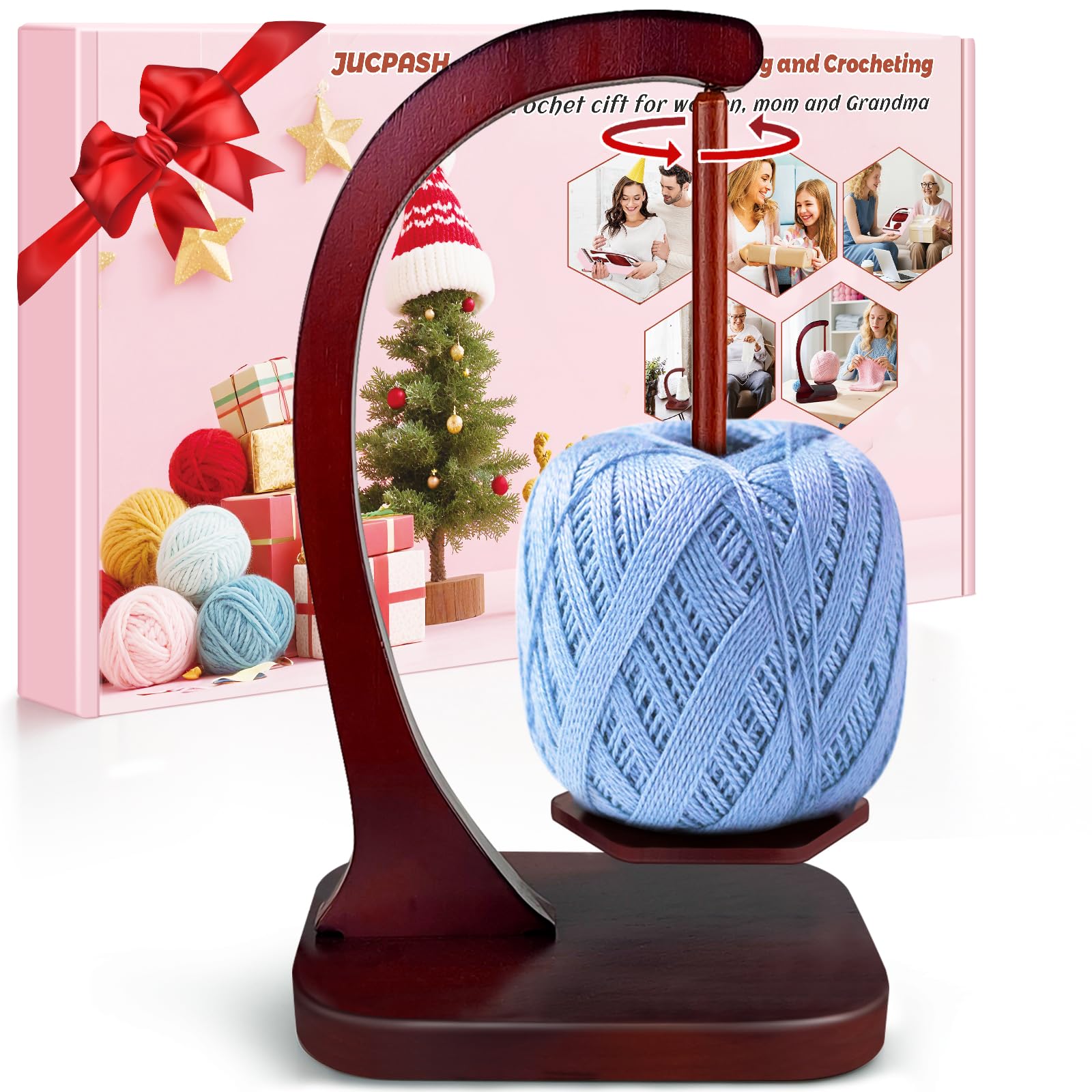 Wooden Yarn Spinner Holder