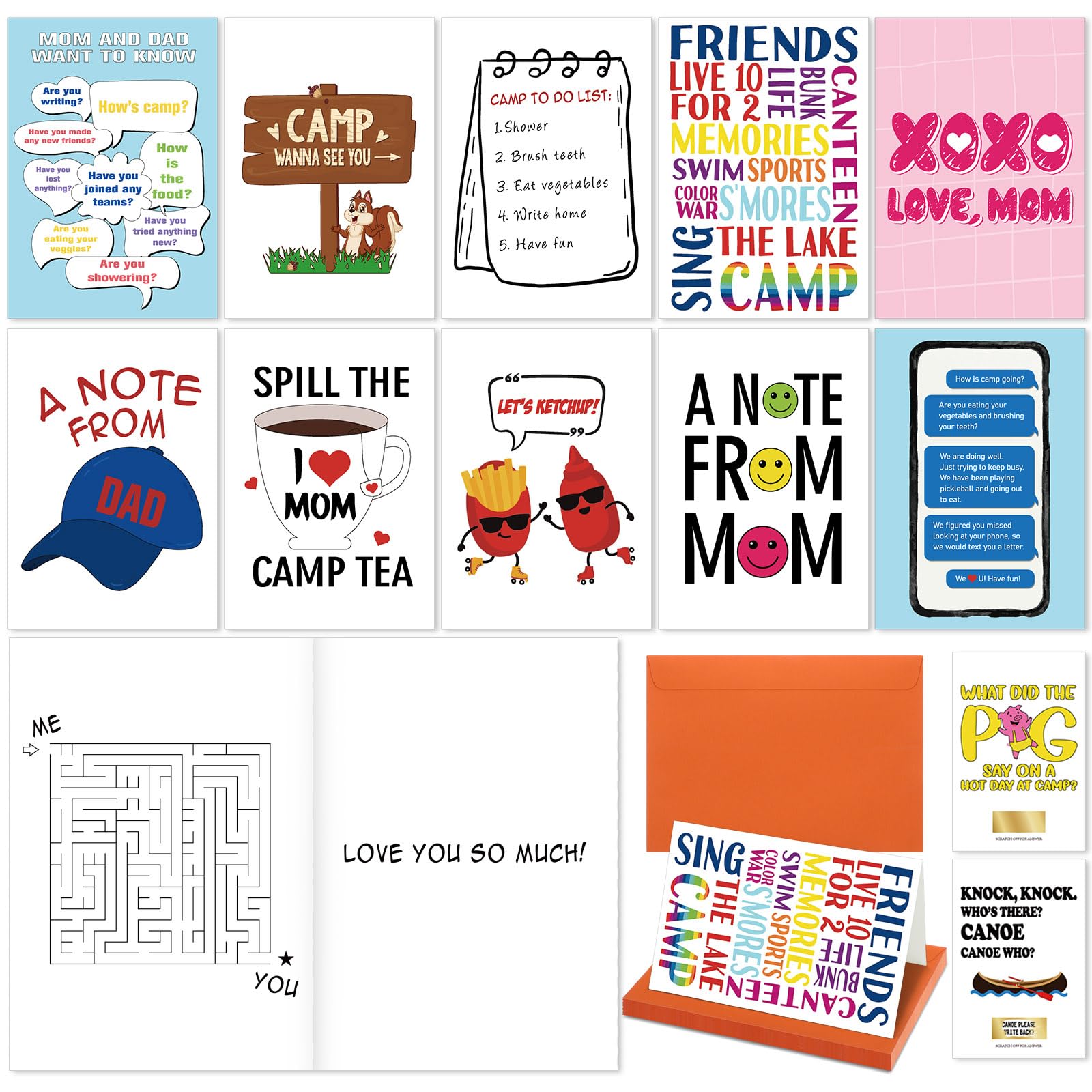 Parents Camp Joke Cards Set