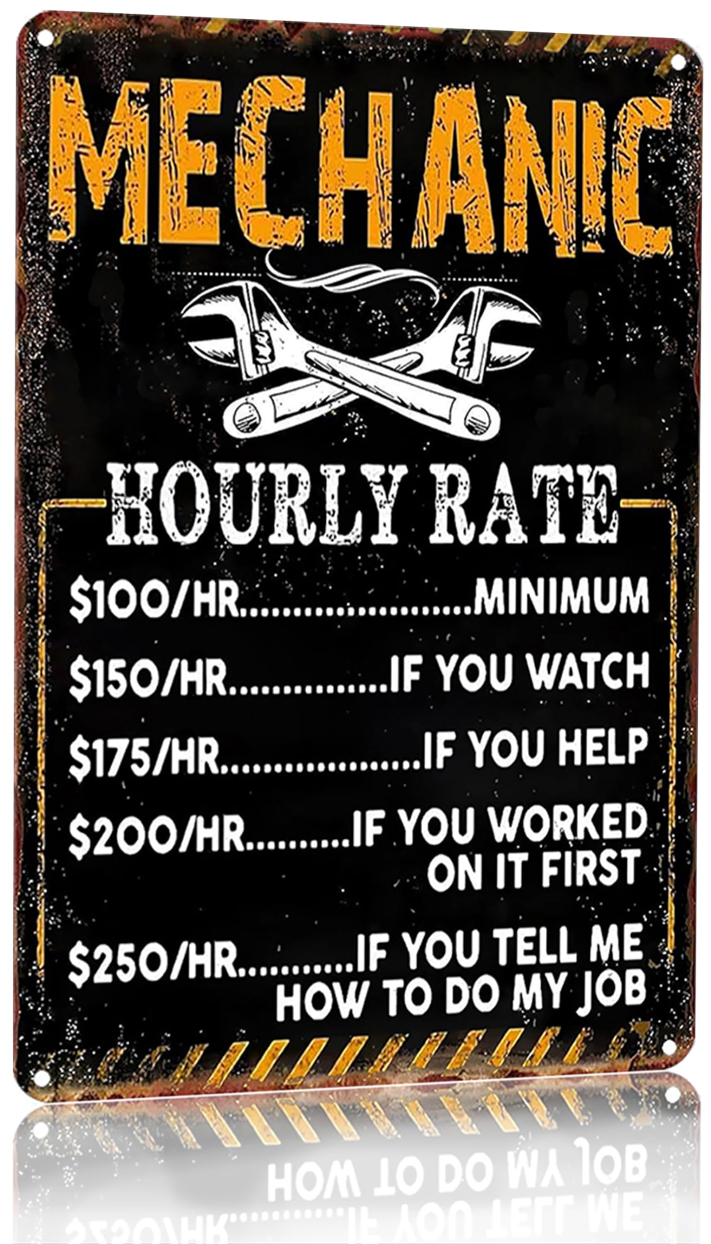 Mechanic Hourly Rate Sign