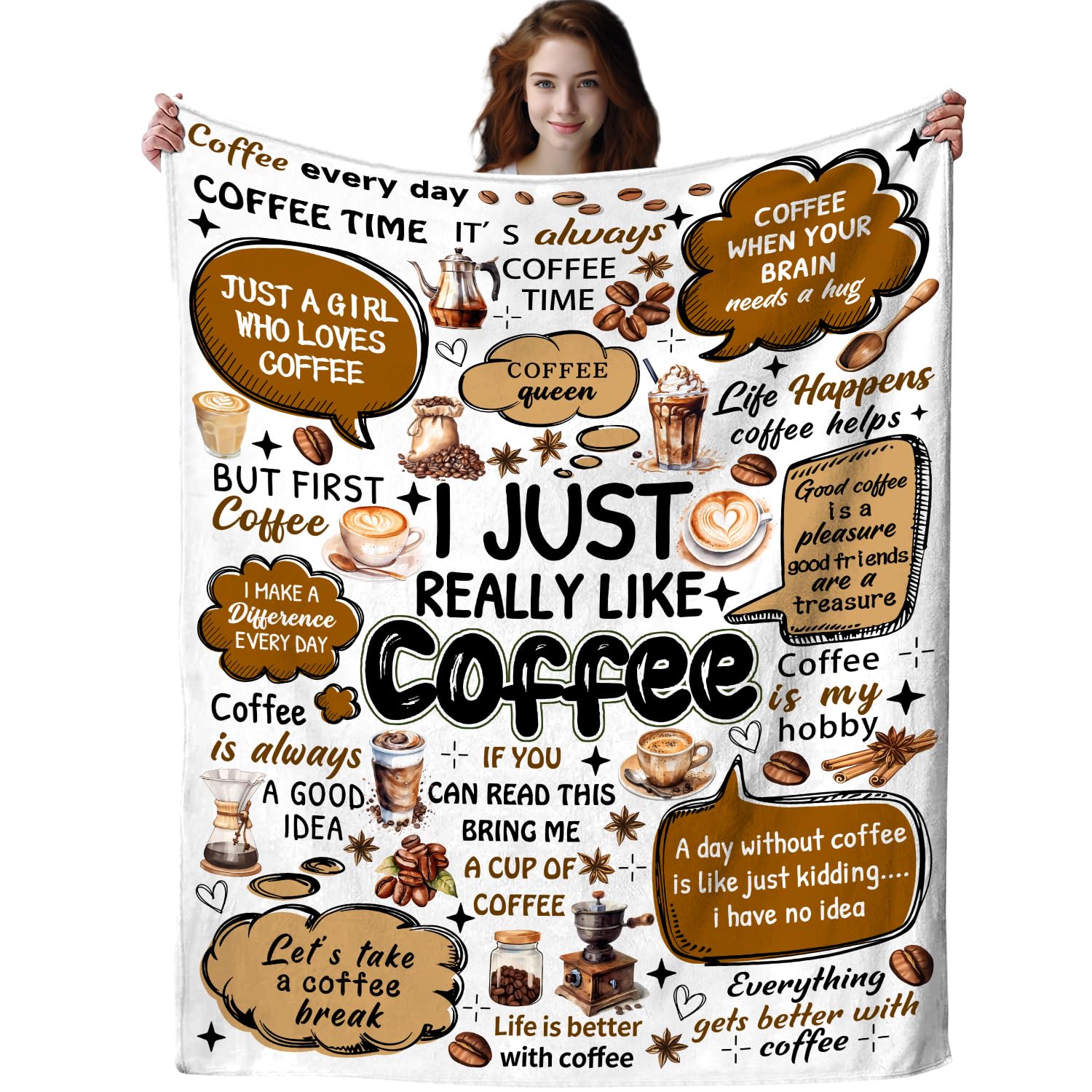 Coffee Blanket Gift for Her