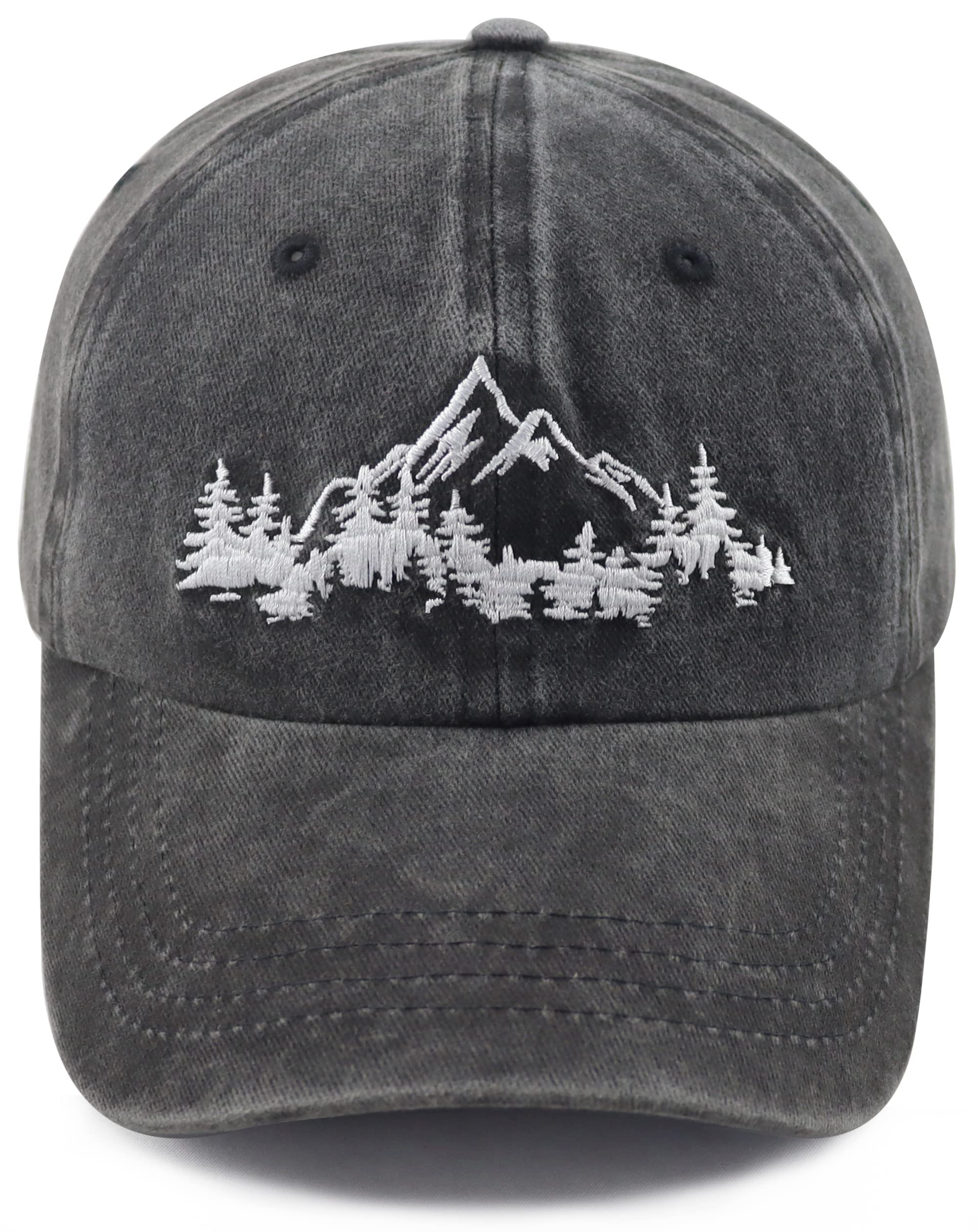 Mountain Trees Embroidered Cap