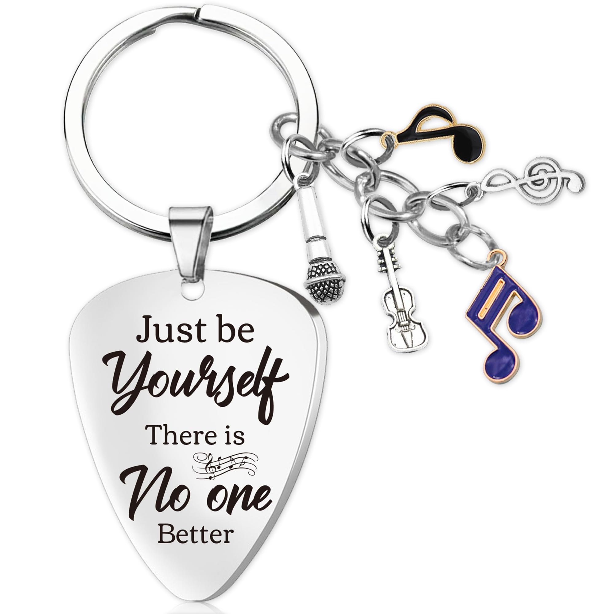 Guitar Note Charm Keychain