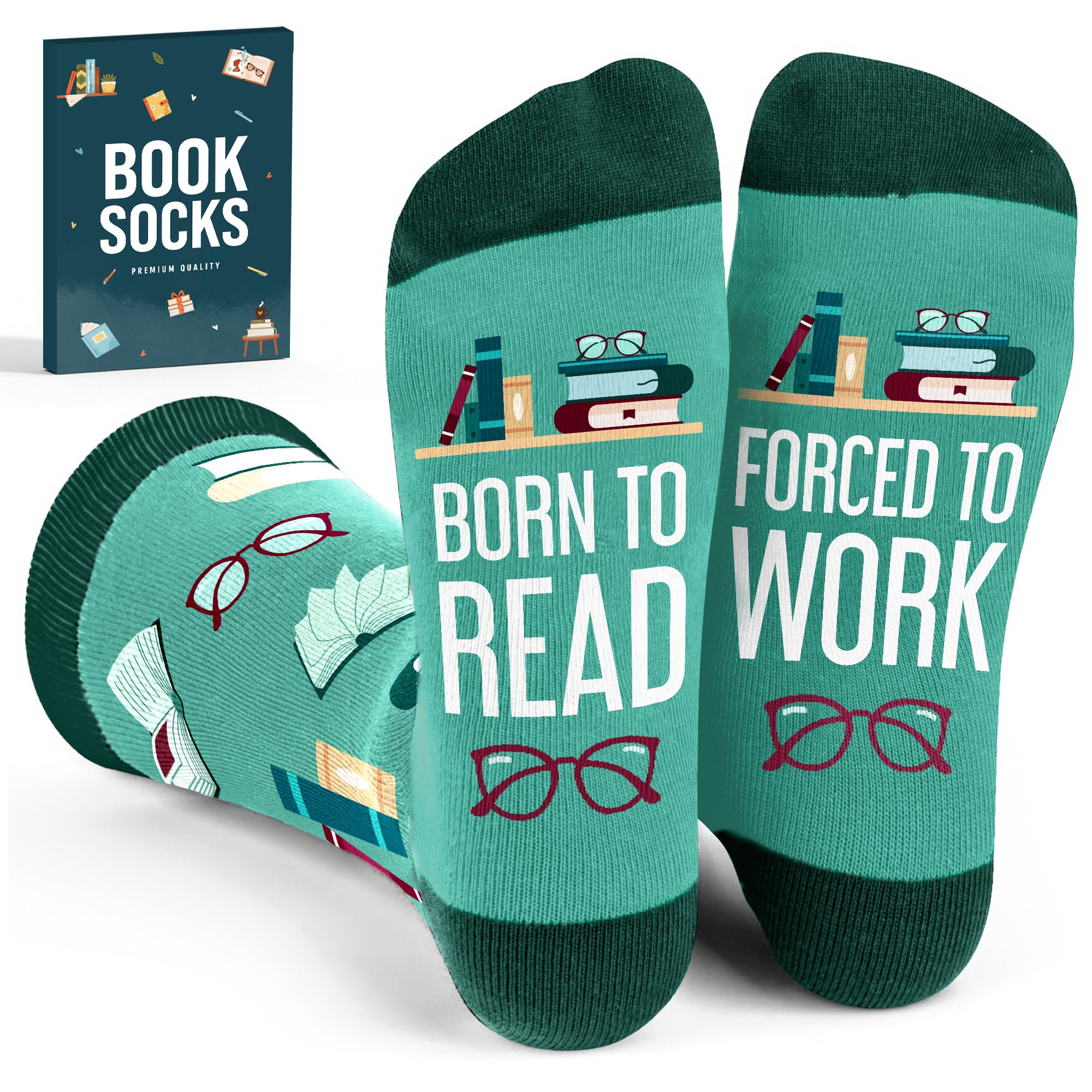 Funny Reading Crew Socks