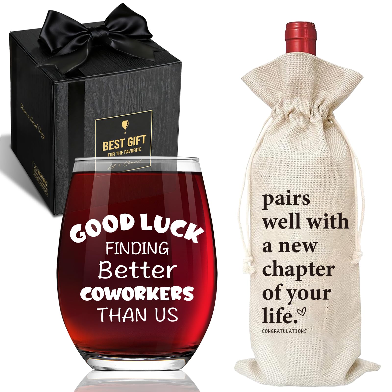 Funny Coworker Wine Glass Set