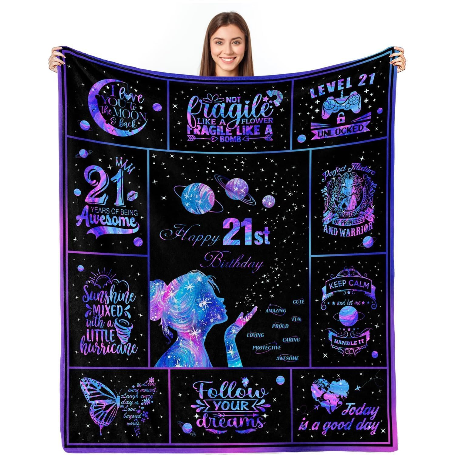 21st Birthday Milestone Blanket