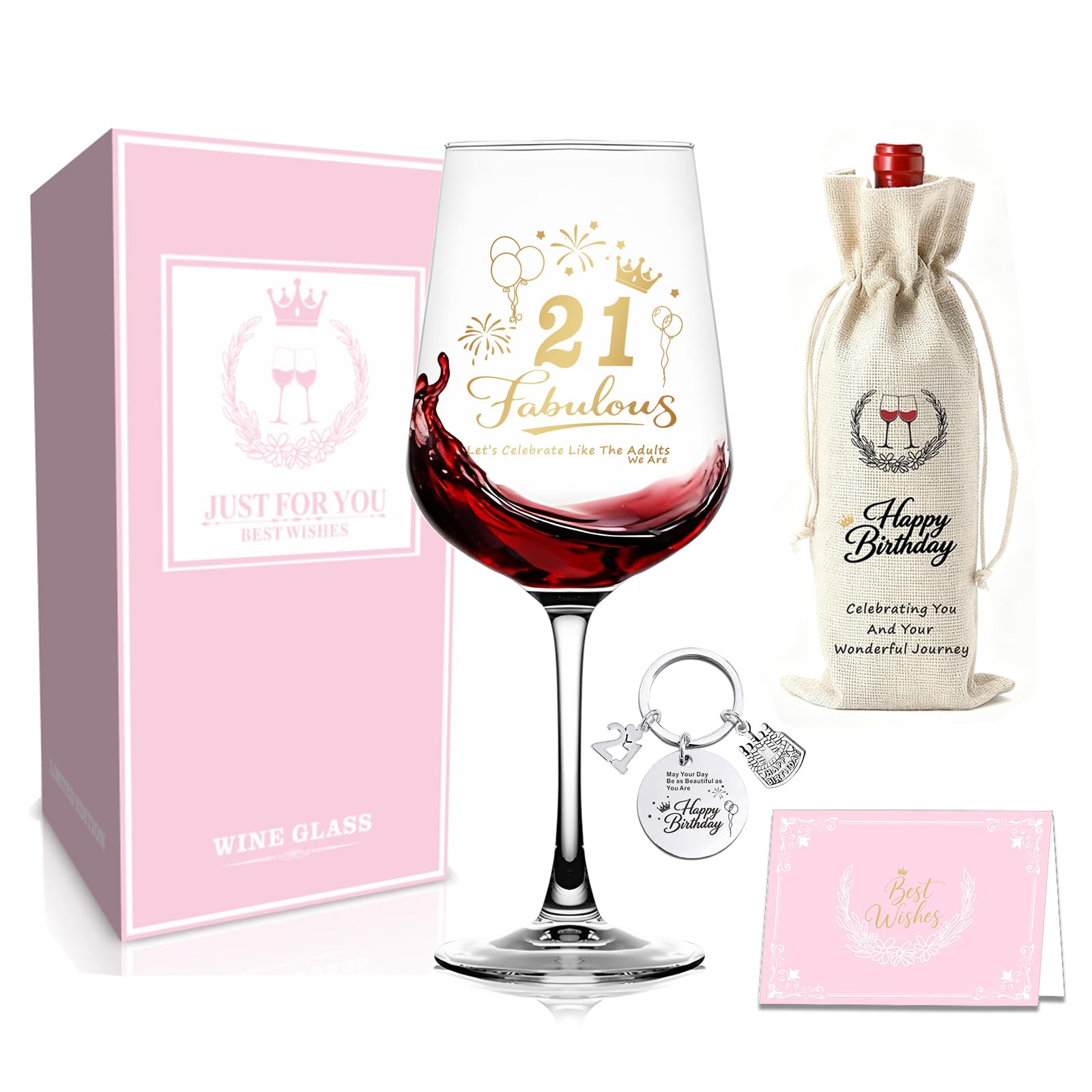 Fabulous 21st Wine Glass Set