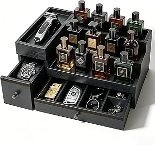 Real Pine Wood Cologne Organizer