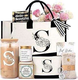 Initial Monogrammed Canvas Tote Bag