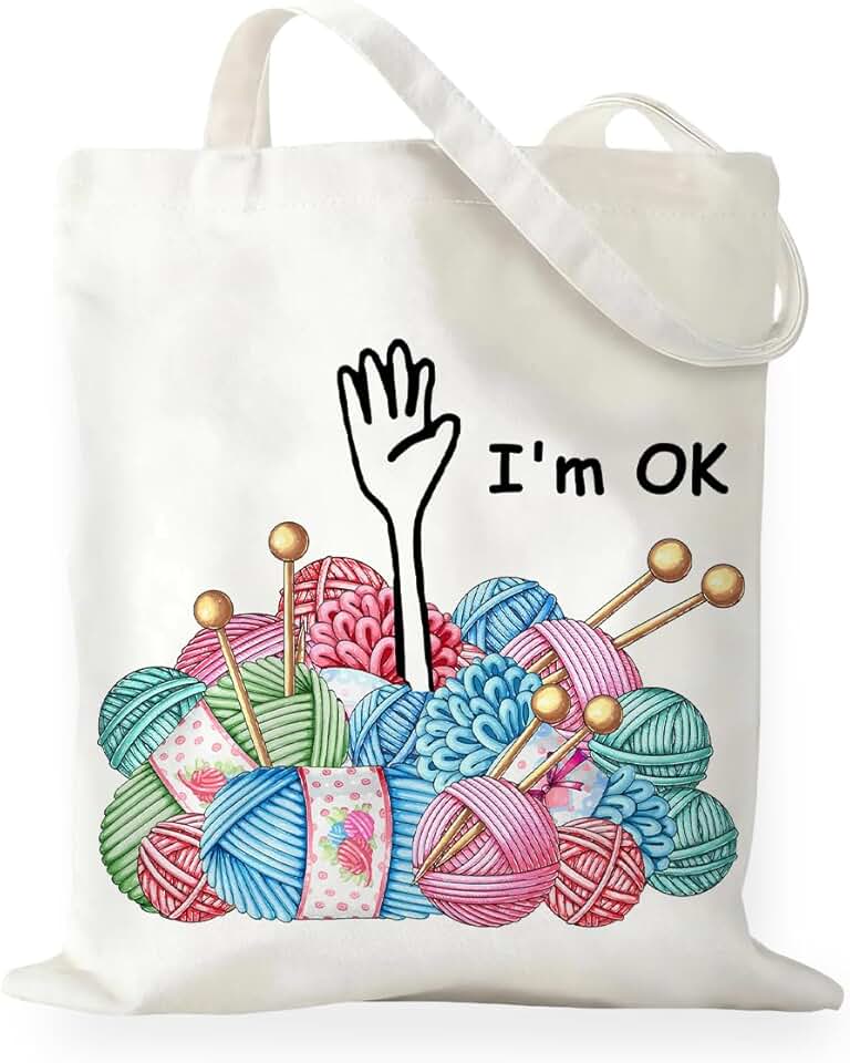 Stylish Knitting Lover's Tote Bag