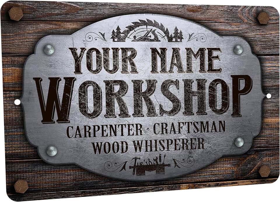 Customizable Workshop Metal Sign