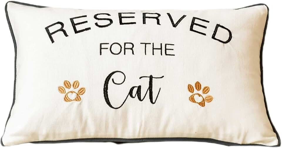 Cat-Themed Throw Pillow Cover