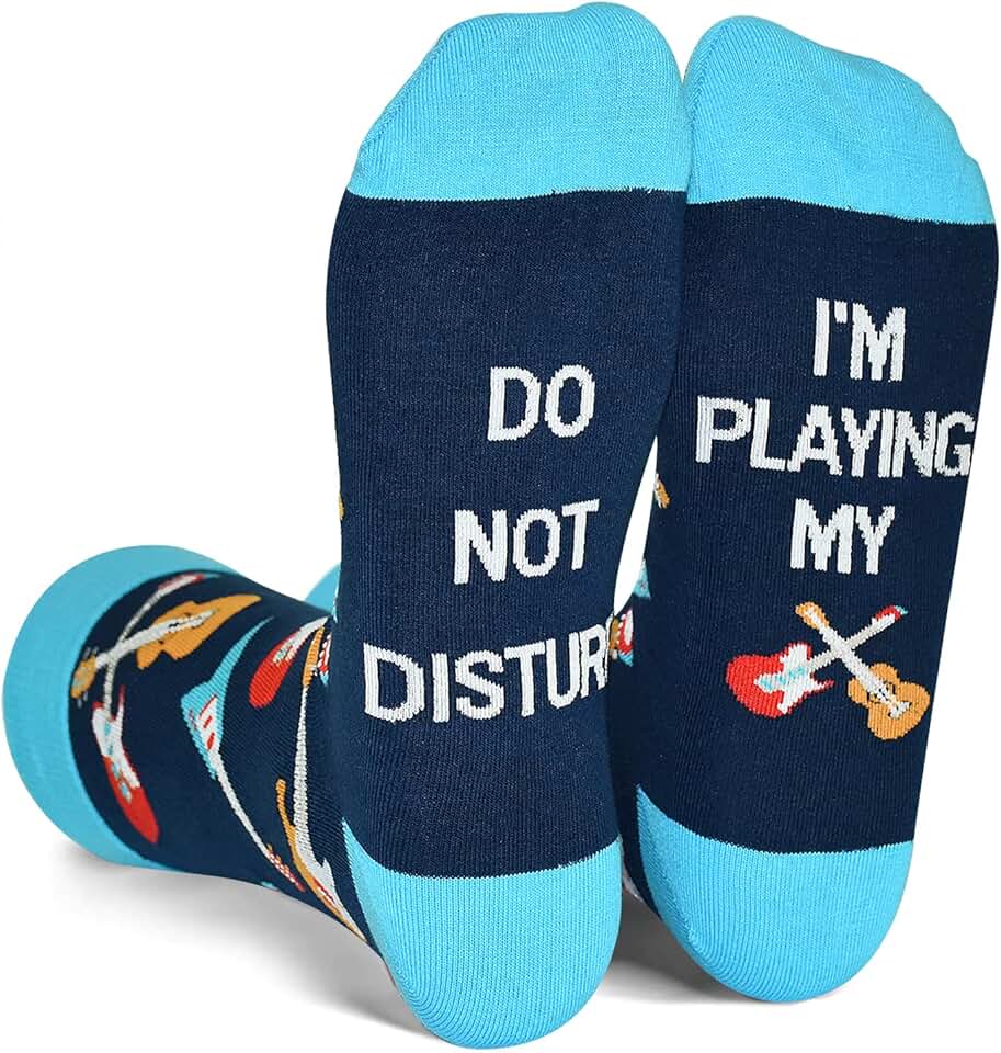 Humorous 'Do Not Disturb' Music Socks