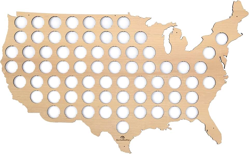 Vintage Beer Cap Map