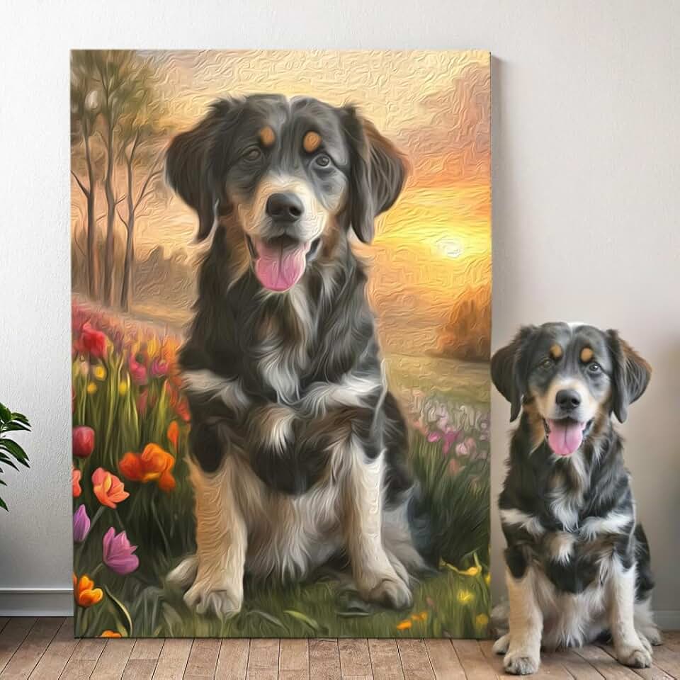 Custom Dog Portrait Canvas Art