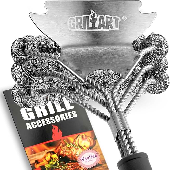 Grill Cleaning Brush with Scraper