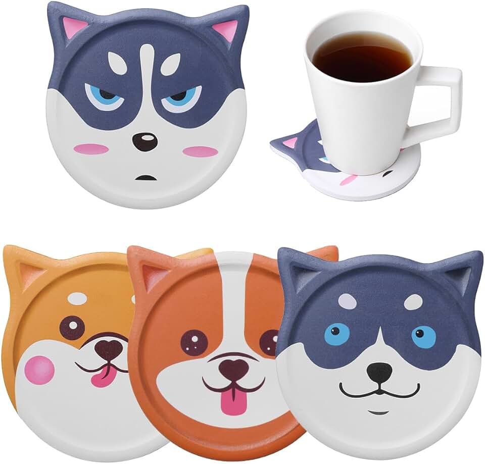 Funny Dog Quote Coaster Set